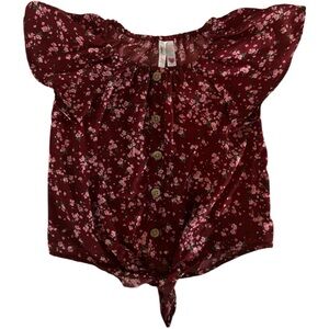 Japna‎ Floral Kids Blouse - Red and Pink